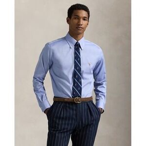 Vintage Ralph Lauren Button-Up Shirt 16 1/2 34/35 Men's Blue Yarmouth Oxford